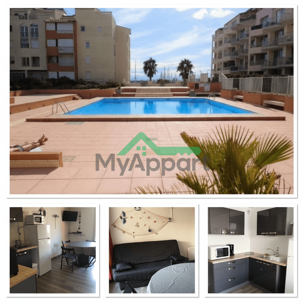 Cap d'Agde~ piscine terrasse proche mer